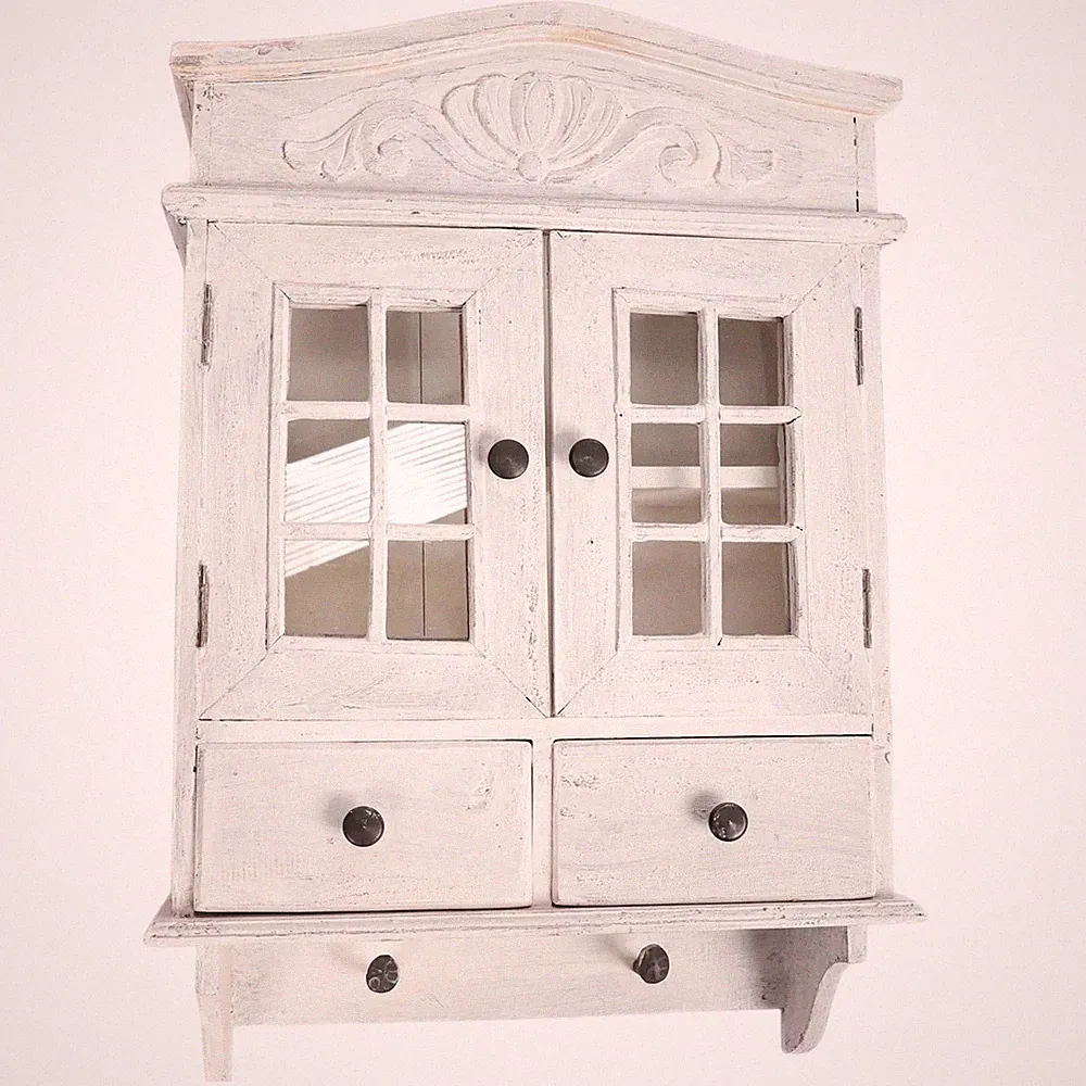 Hängeschrank Weiß Wandschrank Holz Shabby Chic Badschrank Vitrine Landhaus