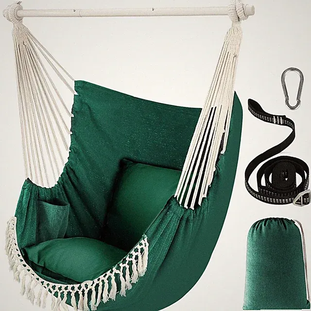 Hängesessel Baumwolle Stahl Tragbarkeit bis 227kg Boho Garten Indoor Outdoor