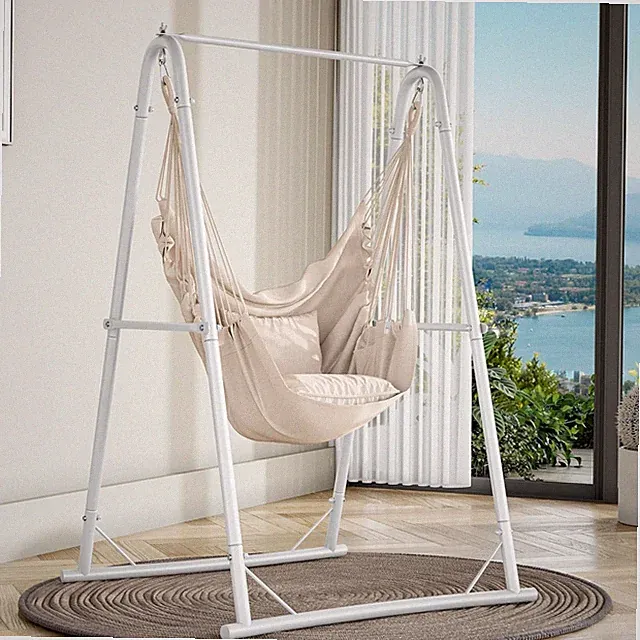 Hängesessel Hängematte Stahlgestell Garten Balkon Relaxstuhl wetterfest