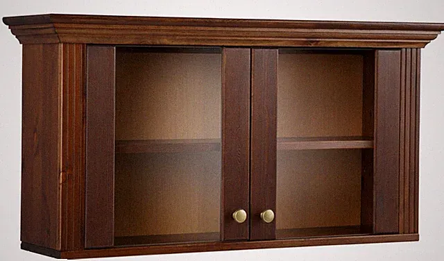 Hängevitrine aus Kiefernholz kolonialfarben Hängeschrank Wandschrank Schrank