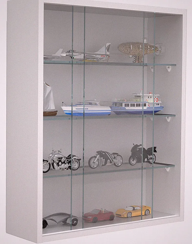 Hängevitrine Wandvitrine Glas Drivalo M H. 60 x B. 50 x T. 15 cm - VCM