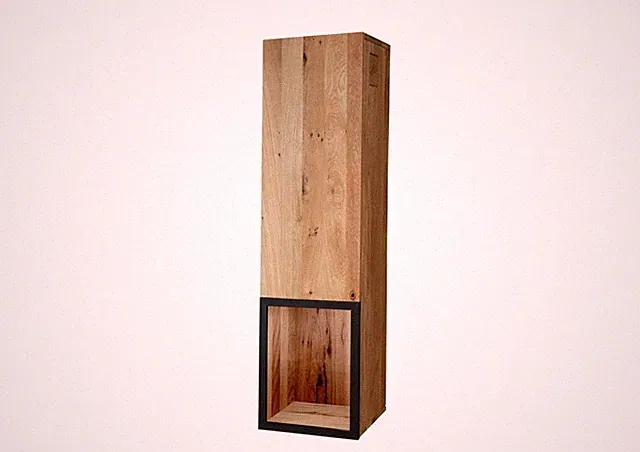 Hängevitrine Wild-/Zerreiche 33x33x124 natur geölt FRANKFURT #102
