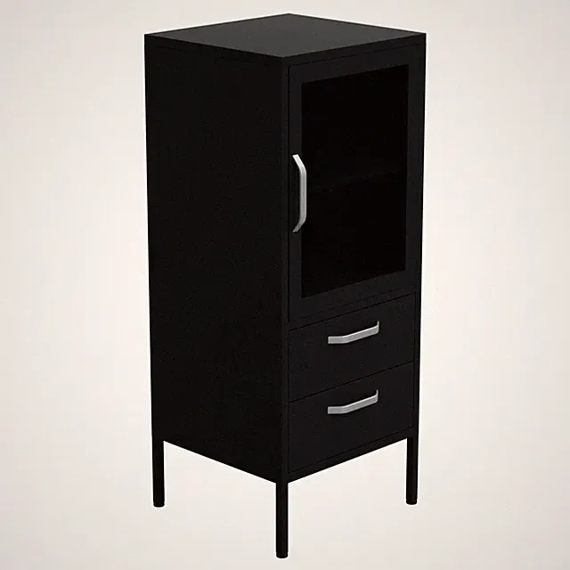 HAGO® Vitrinenschrank Bücherschrank Standvitrine Hochschrank Metall Schwarz Glas