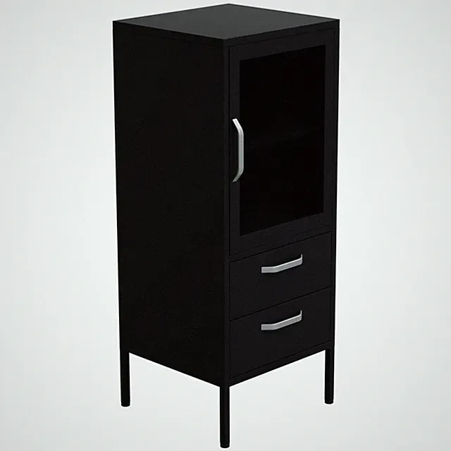 HAGO® Vitrinenschrank Bücherschrank Standvitrine Hochschrank Metall Schwarz Glas