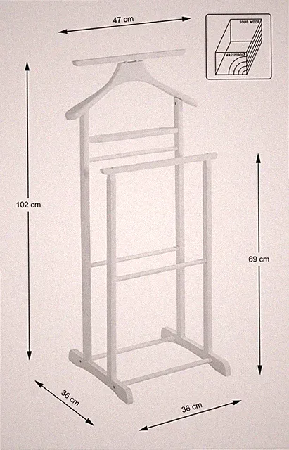 HAKU Möbel Herrendiener Massivholz weiß B 47 x T 36 x H 102 cm