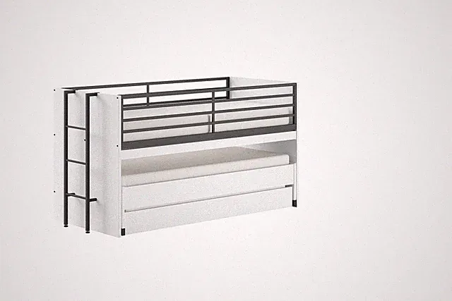 Halbhohes Bett SAM 219 x 116,6 x 98 cm Eiche Melamin Dekor