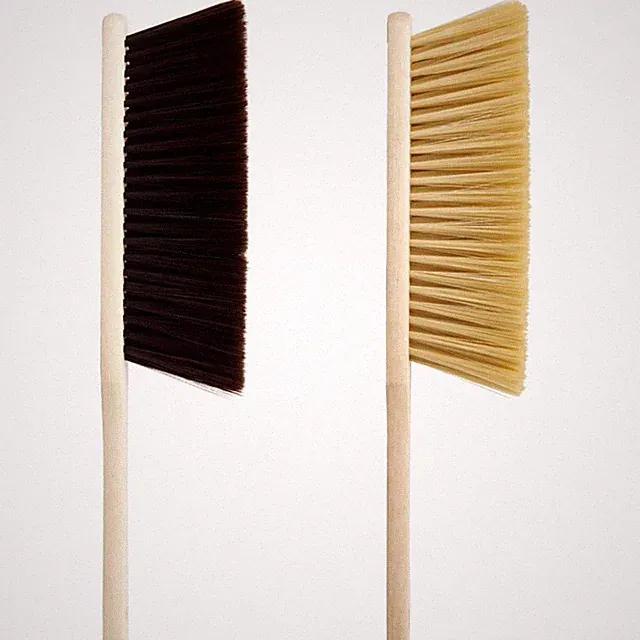 Handbesen und Feger Set, Langem Holzgriff, Weiche Borsten, Für Teppiche, Möbel