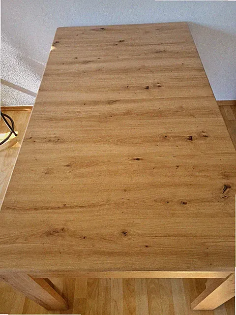 Handgefertigt ausziehbarer Esstisch rechteckig Holz braun 120x90x75cm