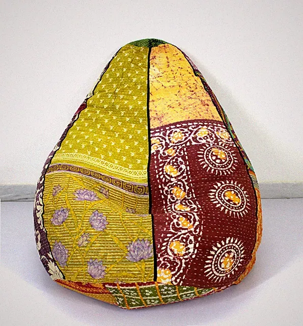 Handgefertigte gesteppte Baumwolle Blumen Bohemian Hippie Sitzsack Gypsy Otto...