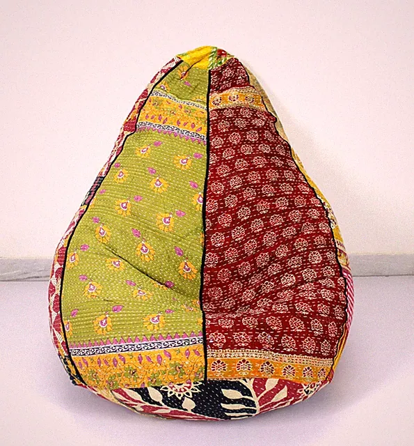 Handgefertigte gesteppte bestickte Baumwolle Blumen Bohemian Sitzsack Kinderm...