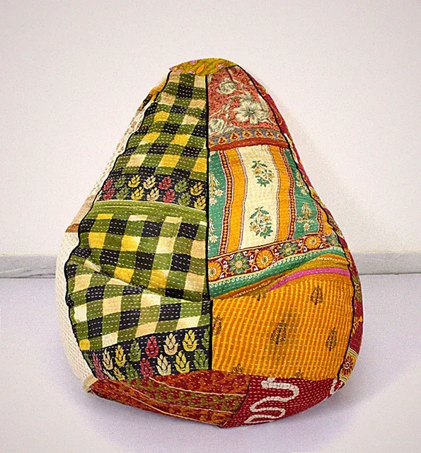 Handgefertigte gesteppte Kantha Baumwolle Blumen Bohemian Home & Living Sitzs...