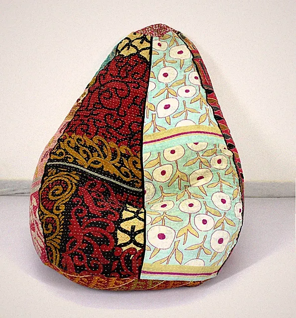 Handgefertigte gesteppte Kantha Baumwolle Blumen Bohemian Sitzsack dekorative...