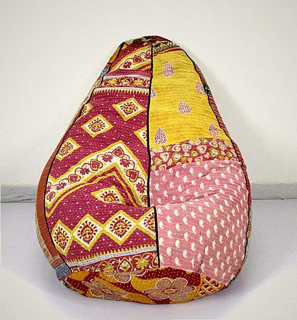 Handgefertigter runder Pouf Zigeuner Sitzsack Gaming-Stuhl aus Baumwolle mit...