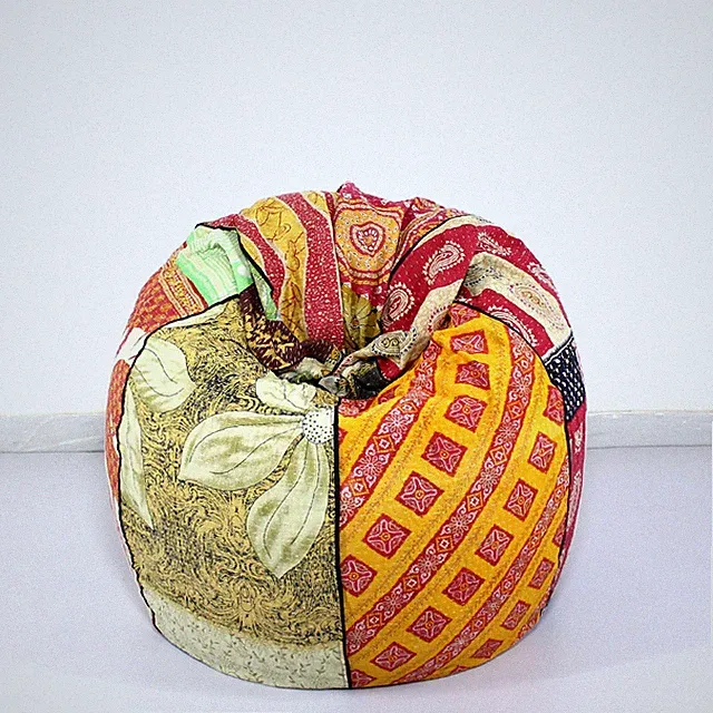 Handgefertigter Schlafsaal Stuhl Kantha Bohemian Hippie Sitzsack Zigeuner Ott...