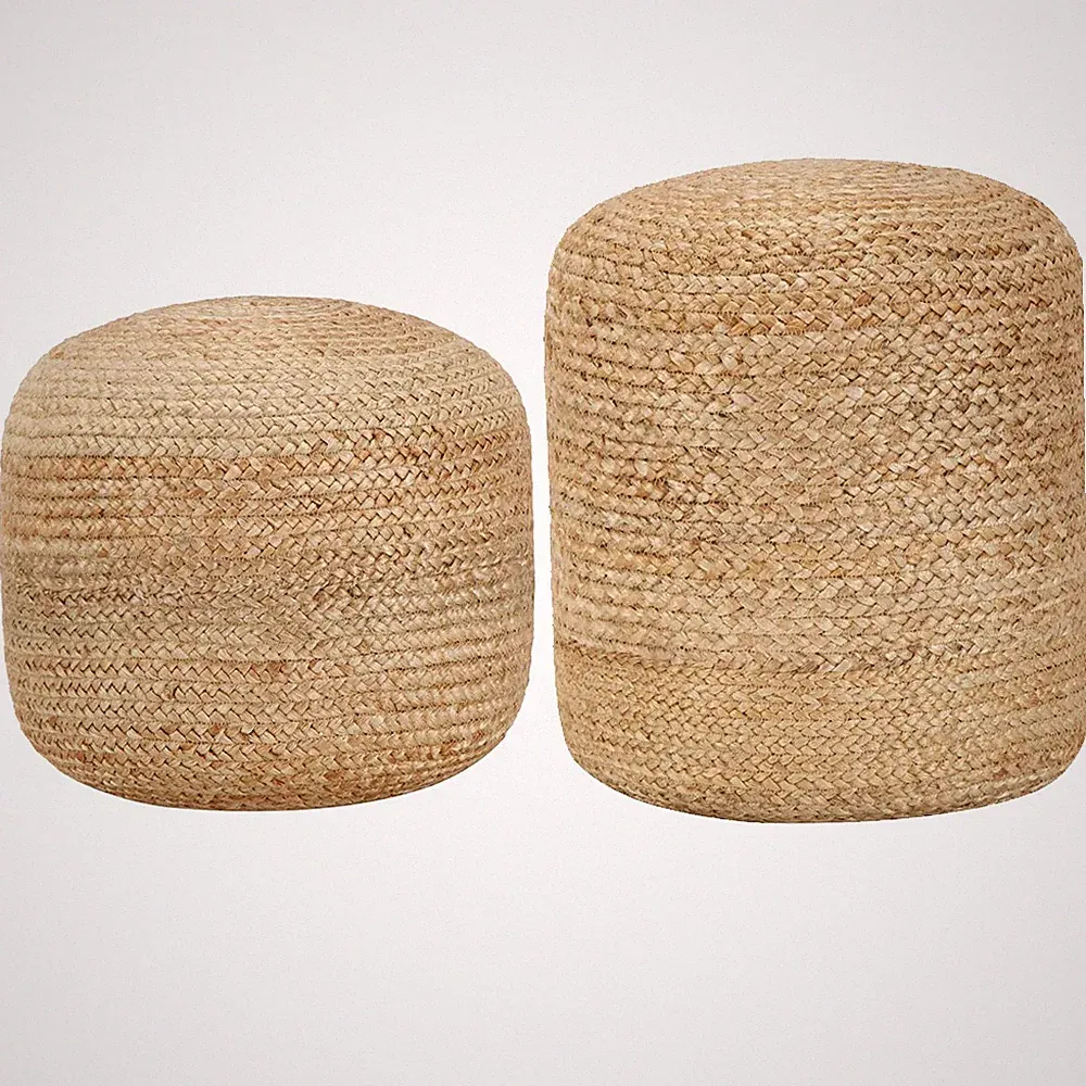 Handgefertigter Sitzpuff Jute Sitzpouf Sitzsack Sitzhocker Hocker Bodenkissen