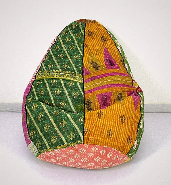 Handgefertigter Sitzsack Baumwolle Blumen Kantha Hippie Bohemian Deko bestickt e