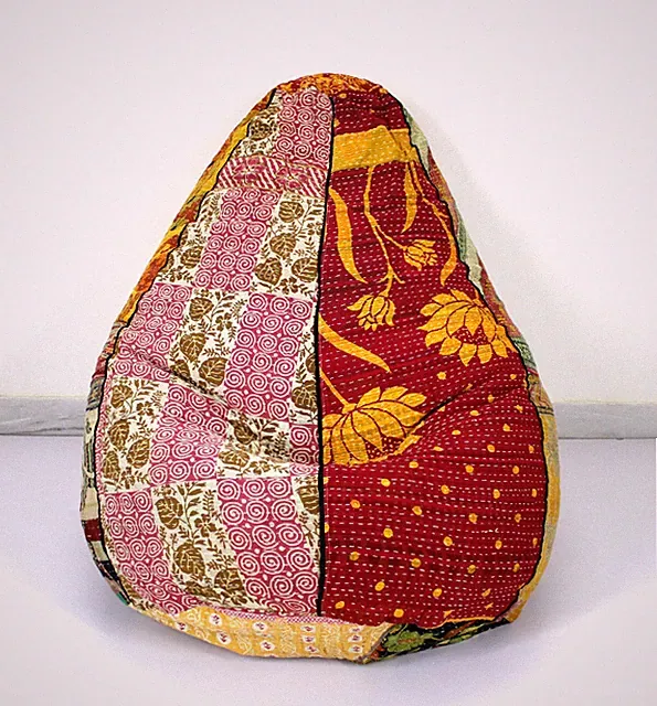 Handgefertigter Vintage Baumwoll Blumen Bohemian Hippie Sitzsack Gypsy Ottoma...
