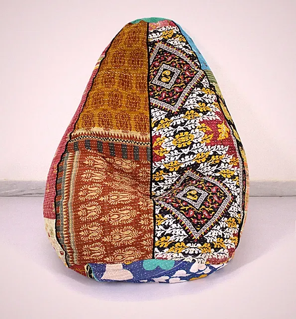 Handgefertigter Vintage Baumwolle Kantha Floral Bohemian Sitzsack Sacco Stuhl...