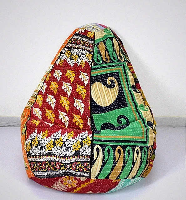 Handgefertigter Vintage Baumwolle Kantha Floral Boho Sitzsack Baumwolle...