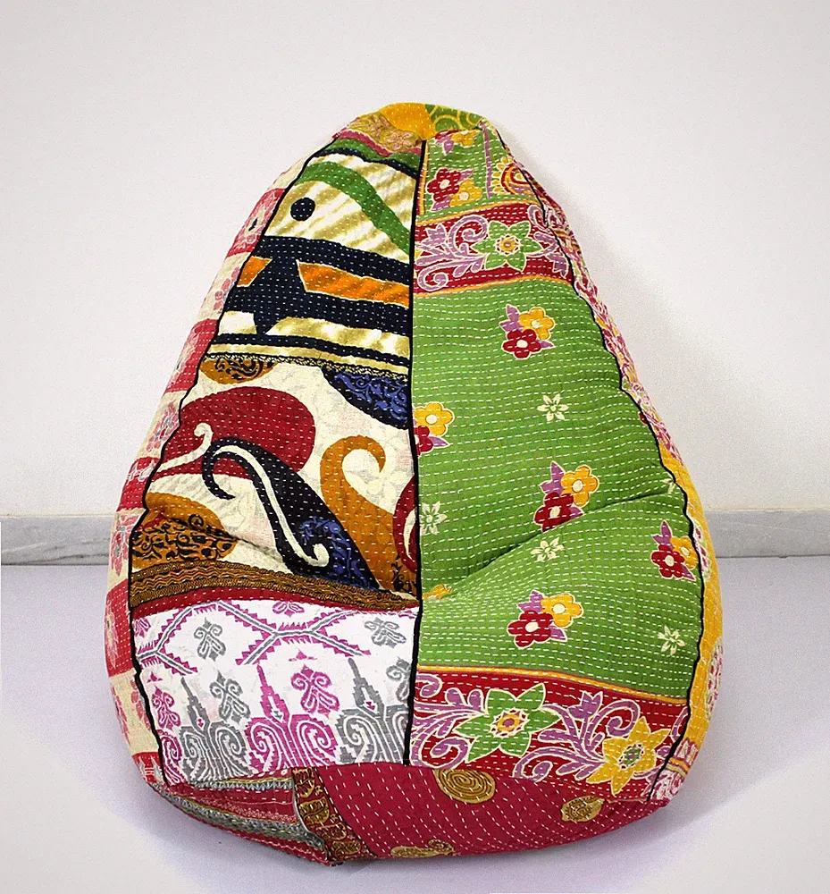 Handgefertigter Vintage Kantha Kinder Sitzsack Baumwolle Bohemian Deko Schonb...