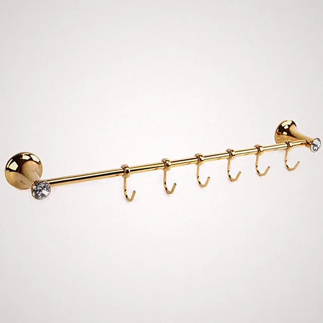 Handtuch 6 Haken Halter Badmöbel Haus Kochen Golden Gold DGO-100