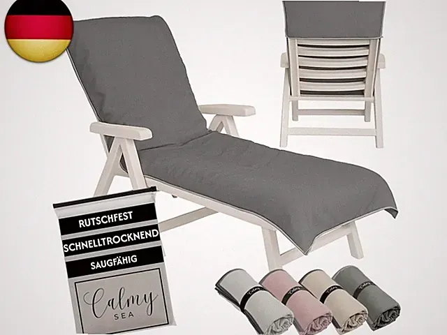 Handtuch für Sonnenliege 200x75cm - mit Kapuze Microfaser Light Weight