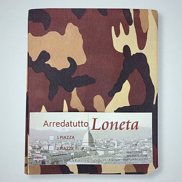 HANDTUCH MÖBELBEZUG GRAN SCHAL TAGESDECKE SOFABEZUG LONETA STOFF CAMOUFLAGE BRAU