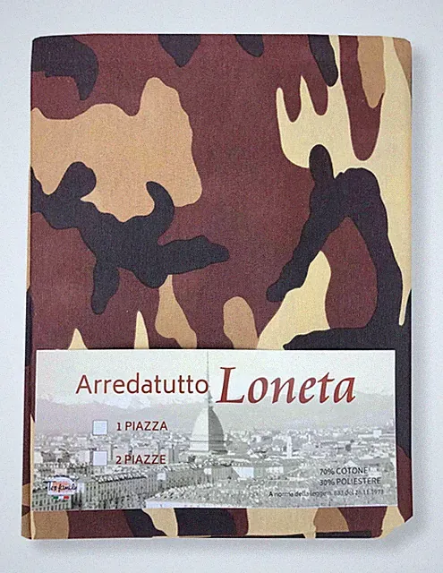 HANDTUCH MÖBELBEZUG GRAN SCHAL TAGESDECKE SOFABEZUG LONETA STOFF CAMOUFLAGE BRAU