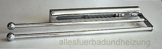 Handtuchhalter 2-armig 37cm chrom ausziehbar für Badmöbel / Küche kugelgelagert