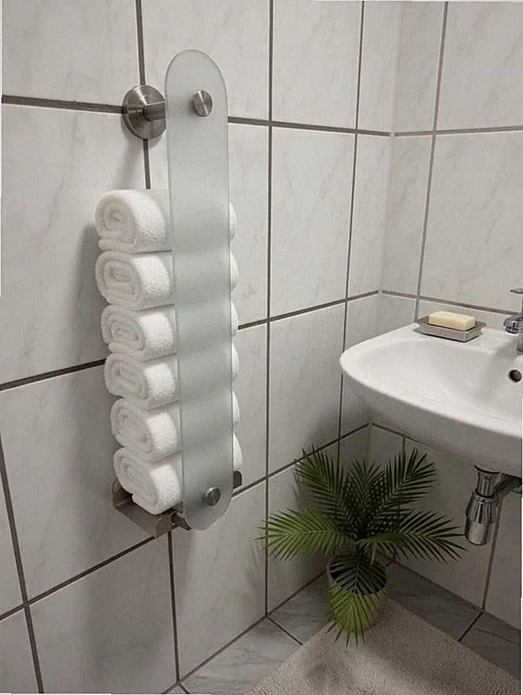 Handuchhalter - Glas - Gästehaltertücher Gästebad Badezimmer Handtücher