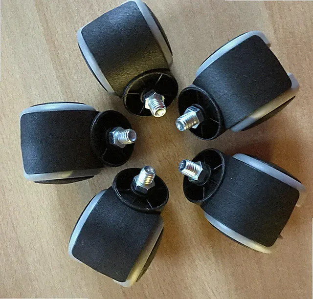 Hartbodenrollen Bürostuhlrollen Gewinde M10 / Rolle 50 mm NEU ***