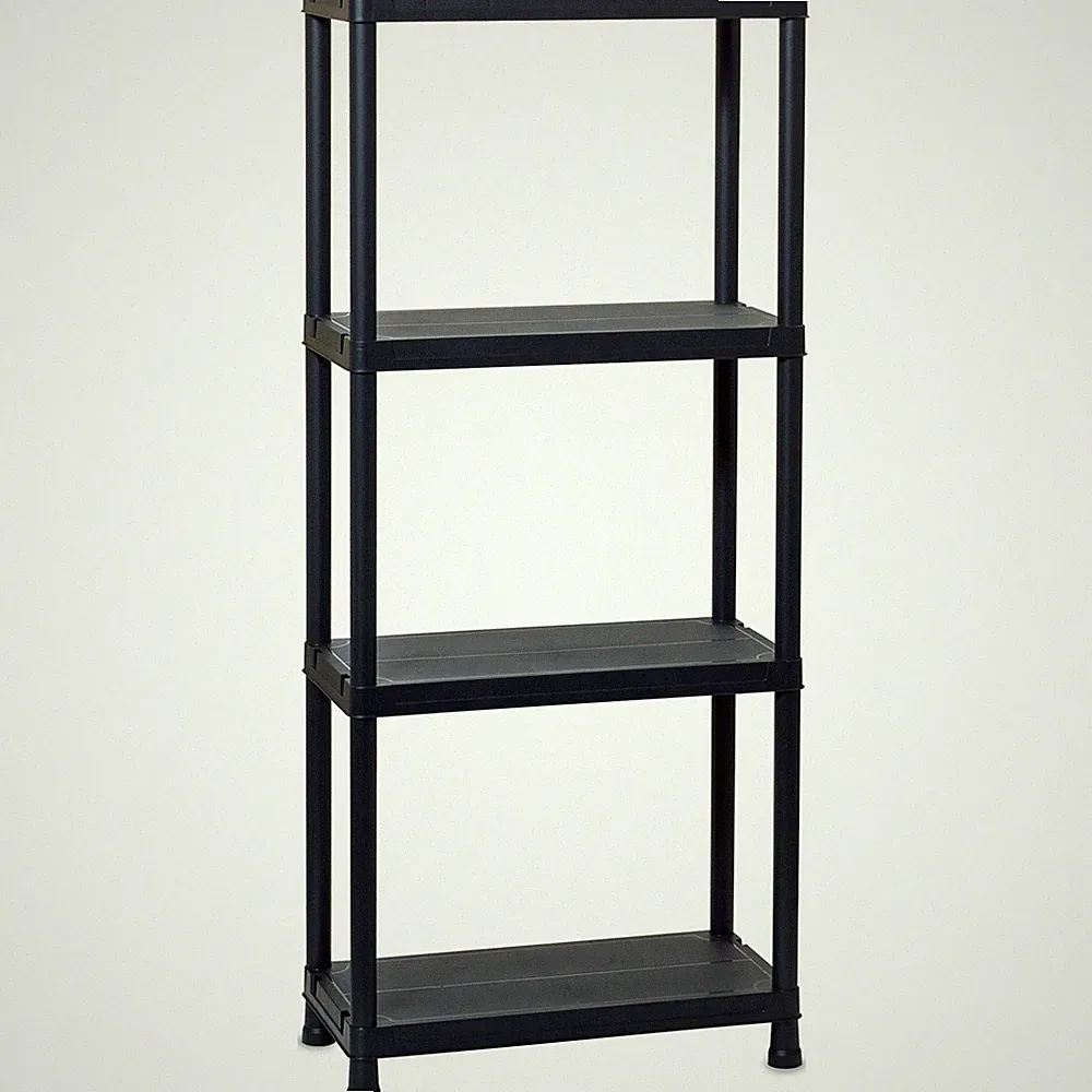 Haushaltsregal - schwarz - 4 Böden - 60 cm Bücherregal Kellerregal Standregal