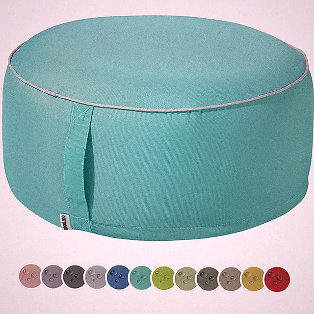 heimtexland Outdoor Pouf Lounge Sitzkissen Garten Hocker Deko Bodenkissen Typ551