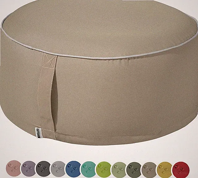Heimtexland Outdoor Pouf Sitzkissen Wetterfest Garten Bodenkissen Aufblasbar Fuß