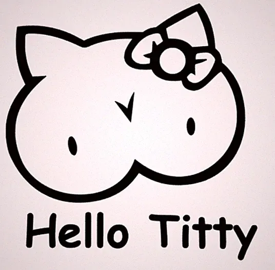 Hello Titty Aufkleber Sticker Auto Wand Fenster Möbel Dekoration