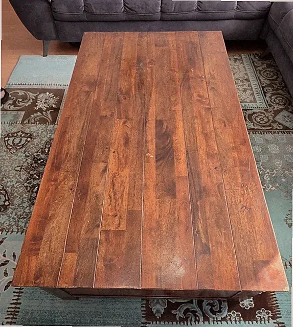 Henders & Hasel Couchtisch rechteckig Holz braun 130x75x40cm Ablagefach