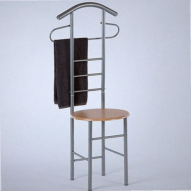 Herrendiener Stuhl Henry Stummer Diener Sitz Buche Metallgestell silberfarben