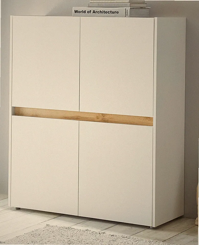 Highboard Aktenschrank Büroschrank weiß Wotan Eiche 8 Fächer Büromöbel Center