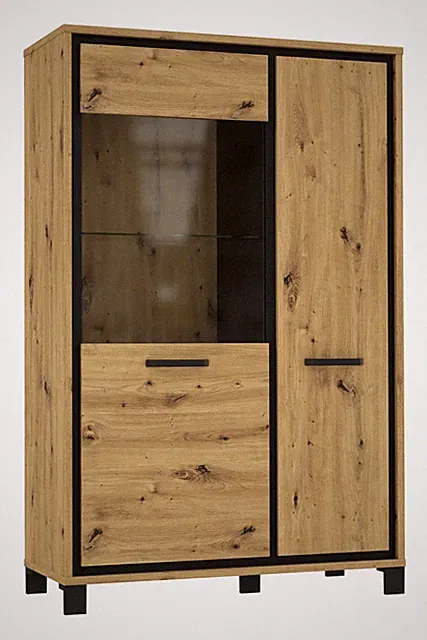 Highboard Kommode Schrank Vitrine Artisan Eiche Dekor B 102 cm