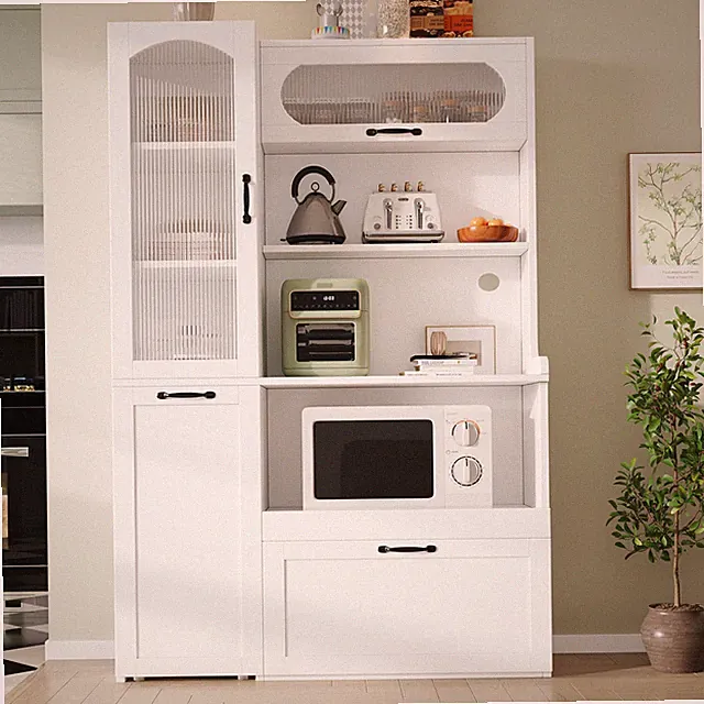 Highboard mit Verstellbaren Regalböden Schubladen Küchenschrank Buffetschrank