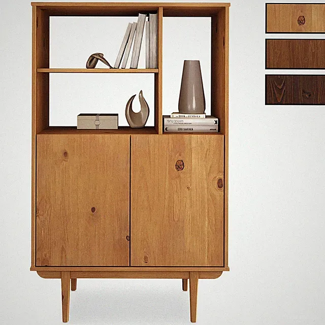 Highboard Schrank mit offenen Fächern Mid-Century Retro
