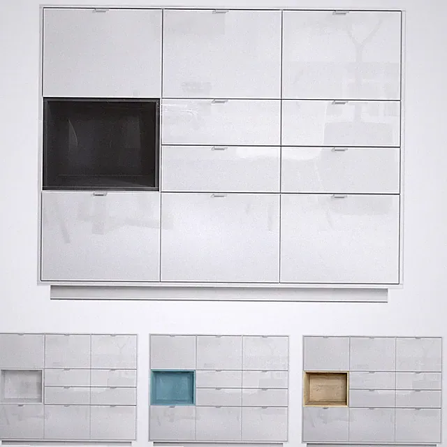 Highboard Sideboard Kommode Schrank Bücherregal Metro V2 - Weiß Hochglanz
