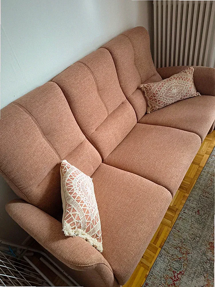 himolla Sofa 3-Sitzer Stoff rosa inkl. Kissen 200x110x50 cm 2-tlg