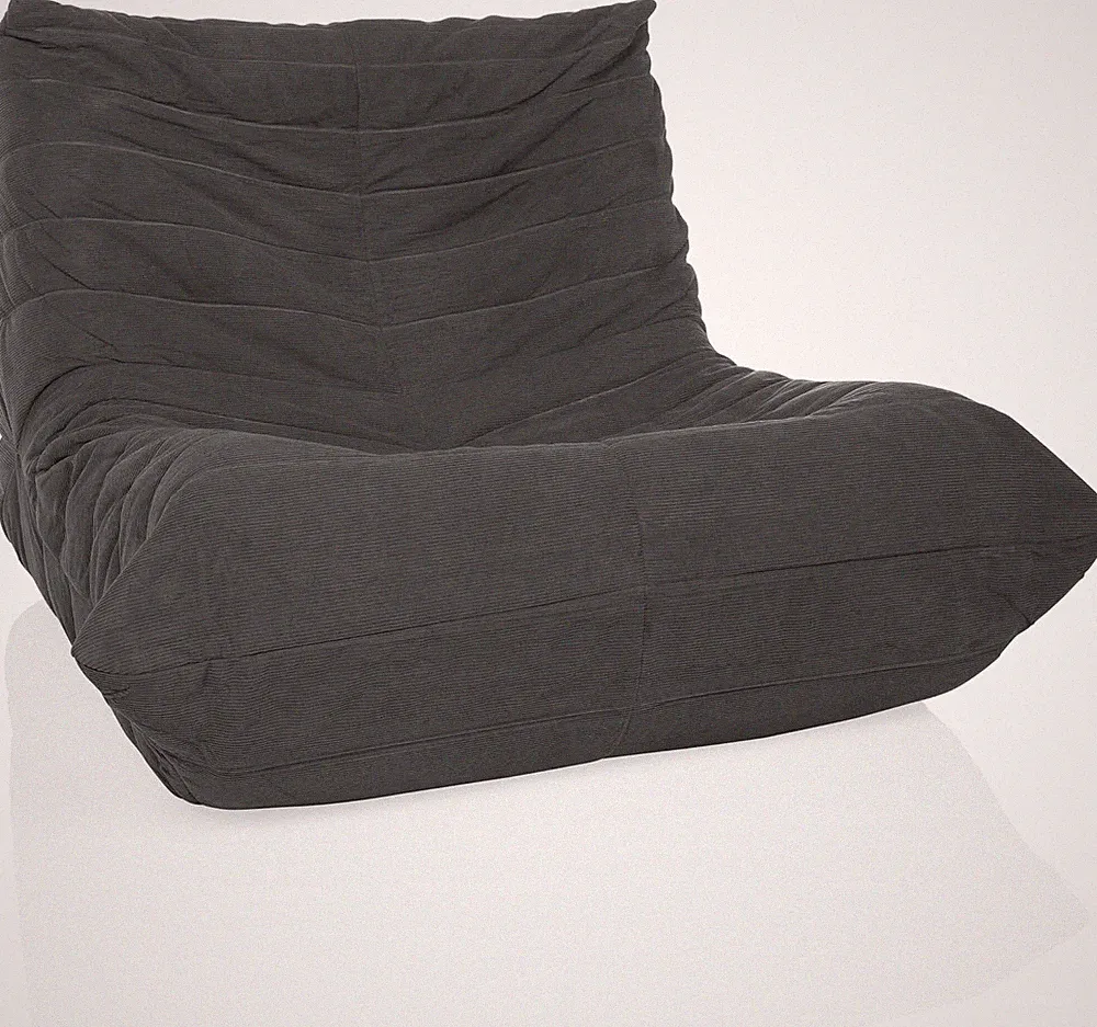 hjh LIVING Sitzsack Bodensofa Bodenstuhl Sessel Schlafzimmer Cord Dunkelgrau