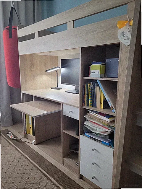 Hochbett Etagenbett 90x200cm mit Kleiderschrank und Schreibtisch