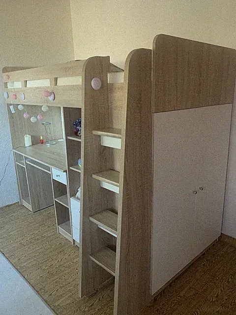 Hochbett ohne Matratze und Schreibtisch bis 80 kg, Liegeflä. 90x200cm/ H 1.60 m
