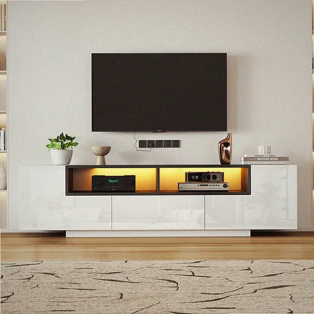 Hochglanz TV Schrank Lowboard Fernsehschrank Sideboard mit LED Beleuchtung 180cm