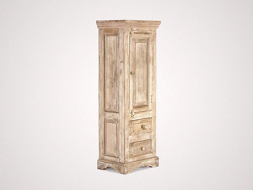 Hochkommode Patina Holz Mango rustikal Badschrank Badmöbel Kommode Badezimmer
