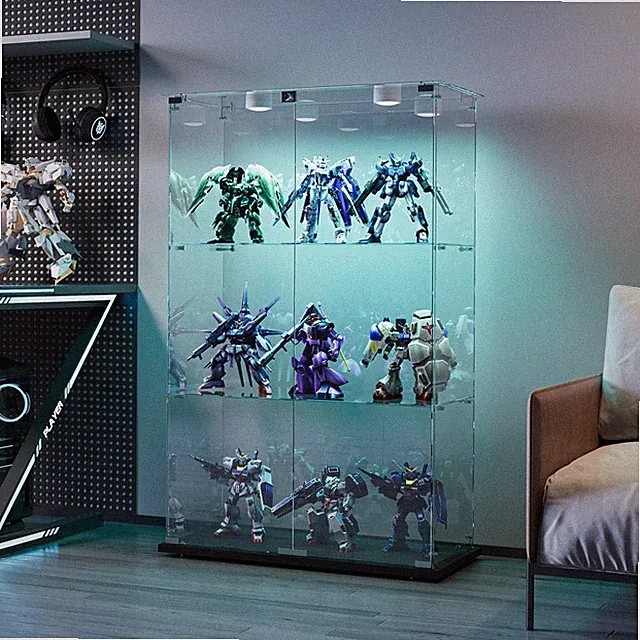 Hochschrank Acryl Vitrinenschrank Küchenschrank LED Standvitrine Sammelvitrine