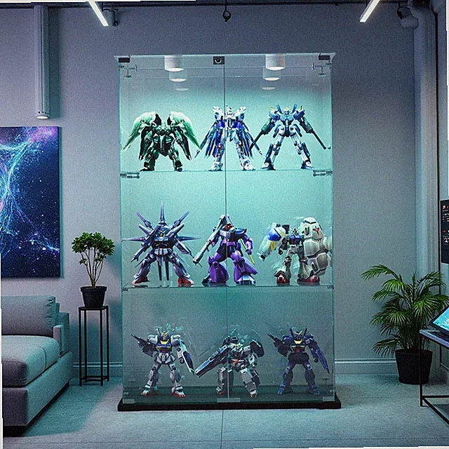 Hochschrank Glas Vitrinenschrank LED Küchenschrank Standvitrine Sammelvitrine DE